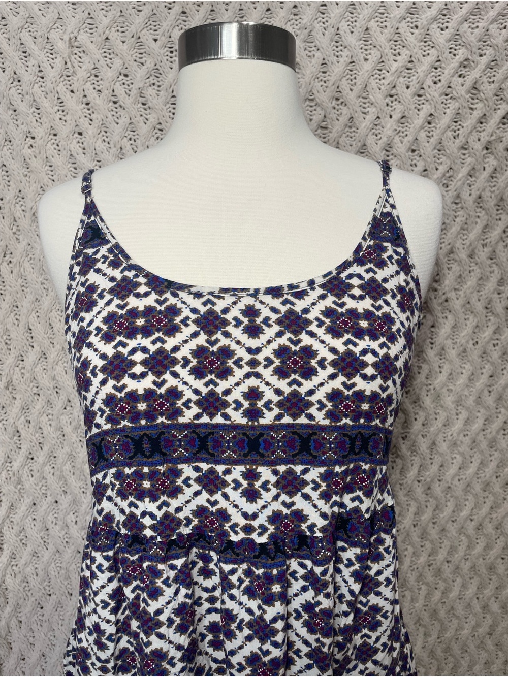 Brandy Melville Purple and White Floral Mini Dress one size - Picture 2 of 10